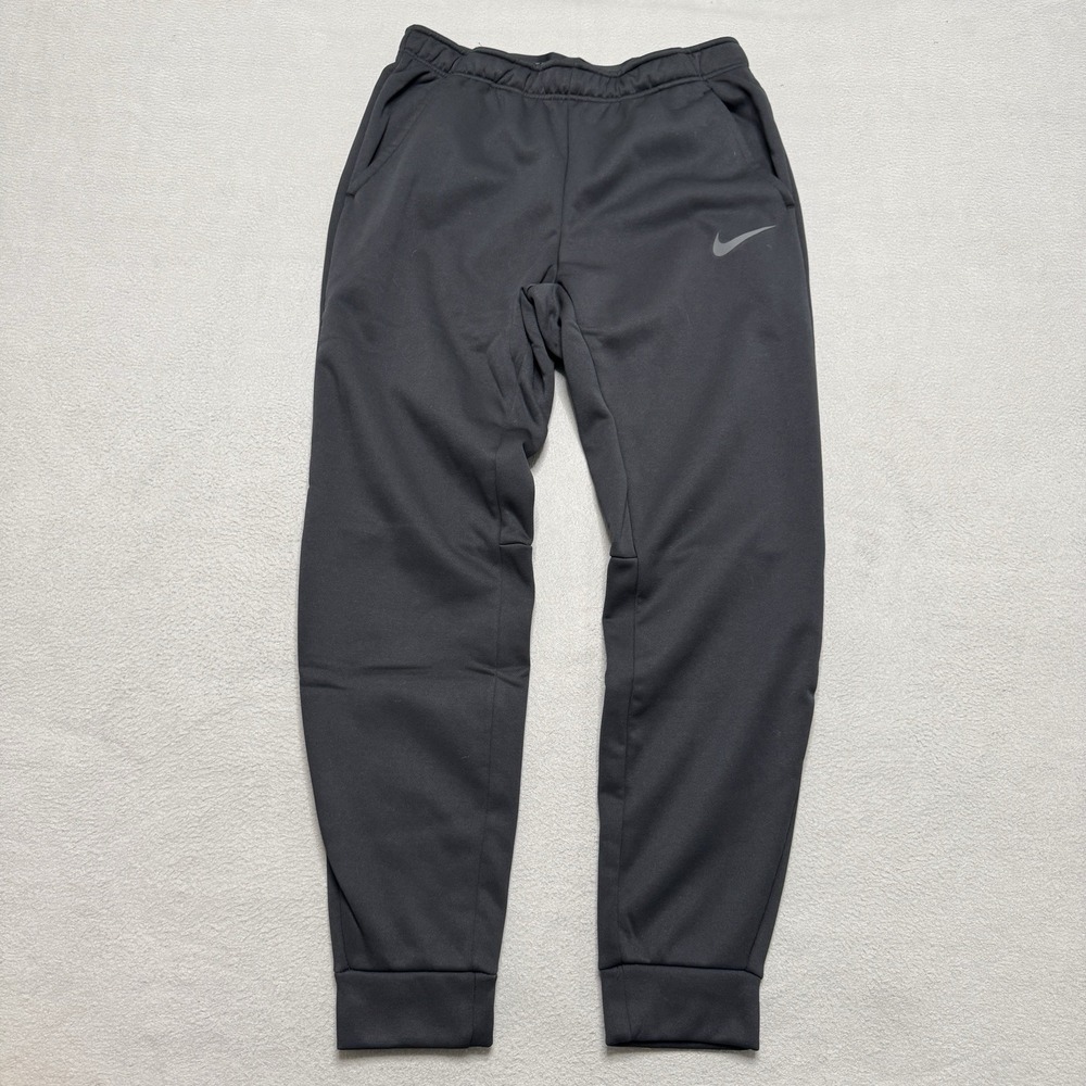 Nike Therma Fit Joggers Mens Medium Black Polyester Tapered Athletic Sweatpants